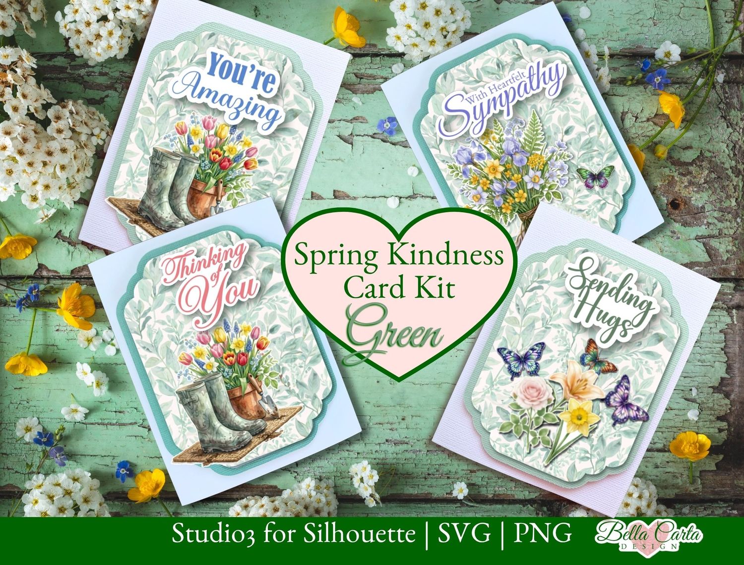 Kindness Spring Green Card Kit