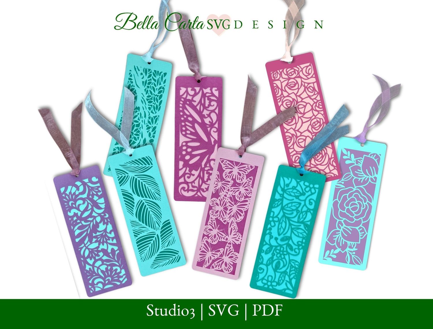 Botanical Bookmarks Layered SVG Bundle