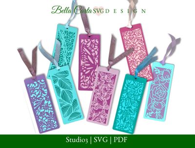 Botanical Bookmarks Layered SVG Bundle