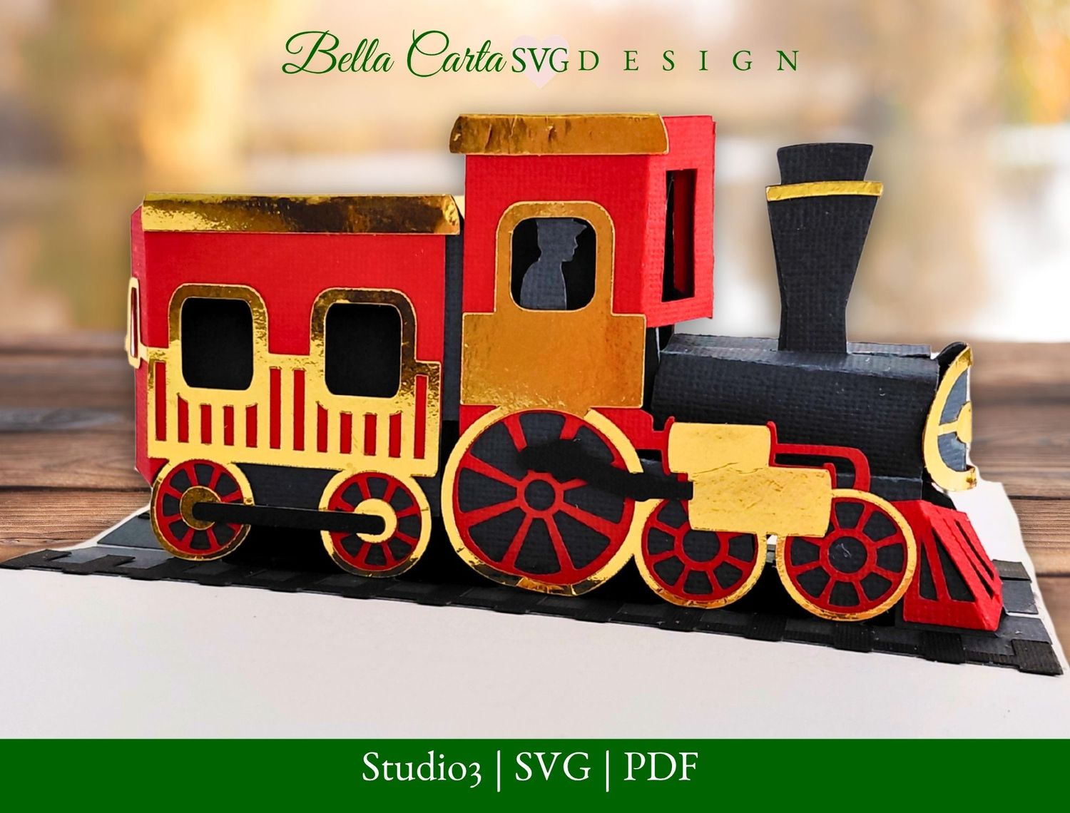 Train Pop Up Card SVG Digital Template