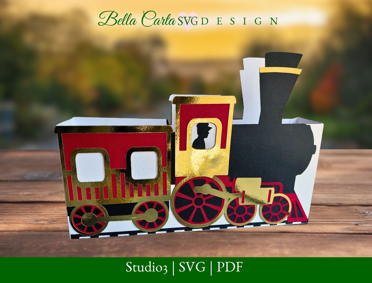 Train Gift Box SVG Digital Template
