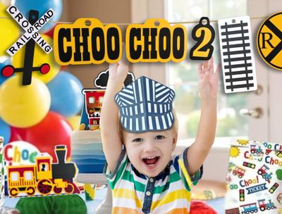 Train Birthday Party Banner
