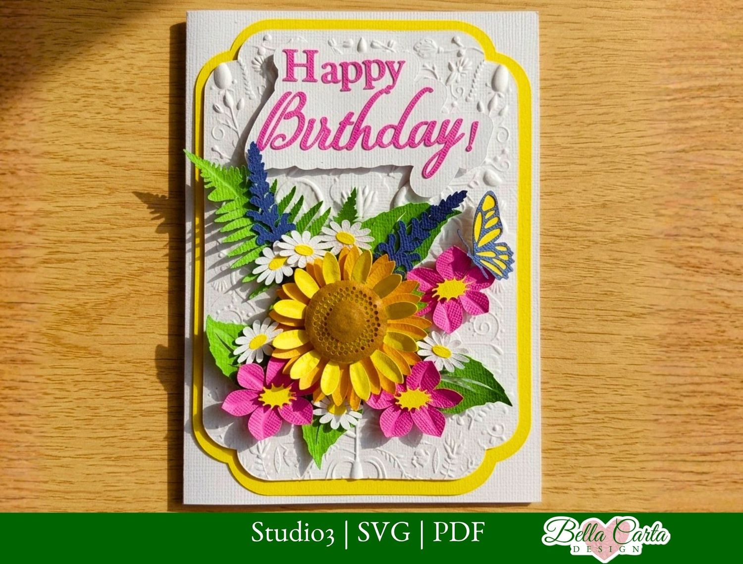 Sunflower Birthday Card SVG