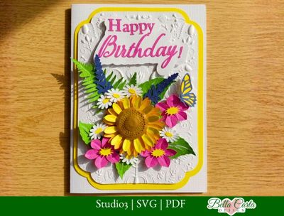 Sunflower Birthday Card SVG