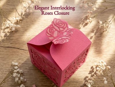 Rose Lace Favors Box 3D SVG