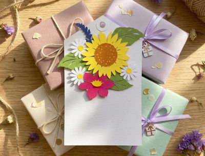 Sunflower Bouquet Gift Tag SVG