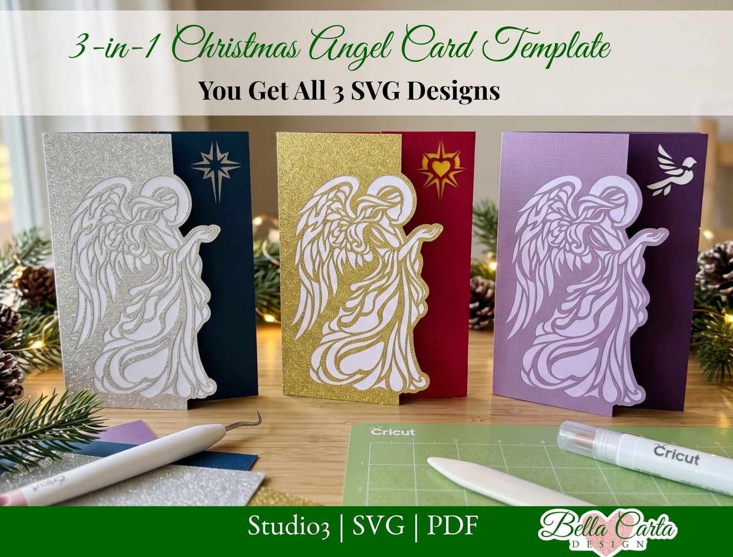 Angel Christmas Card SVG