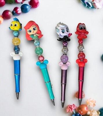 Little Mermaid Beaded Character Pens