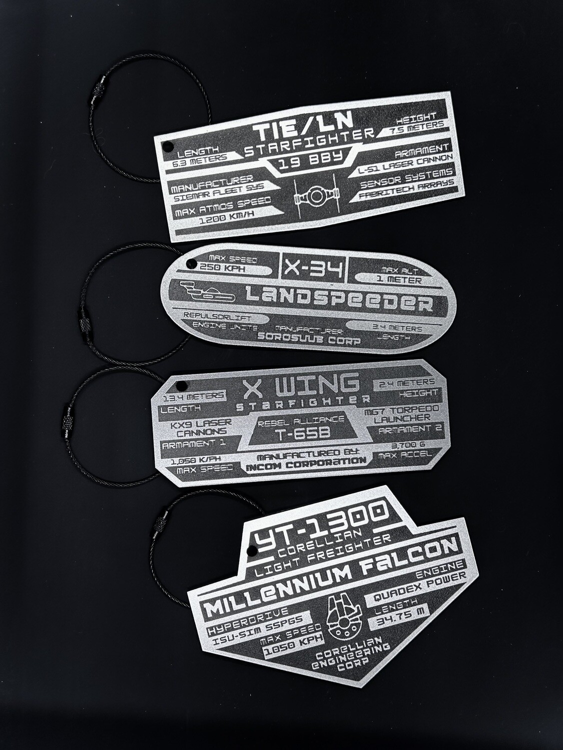 Star Wars Inspired Ship Specs Bag Tag