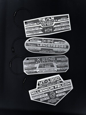 Star Wars Inspired Ship Specs Bag Tag