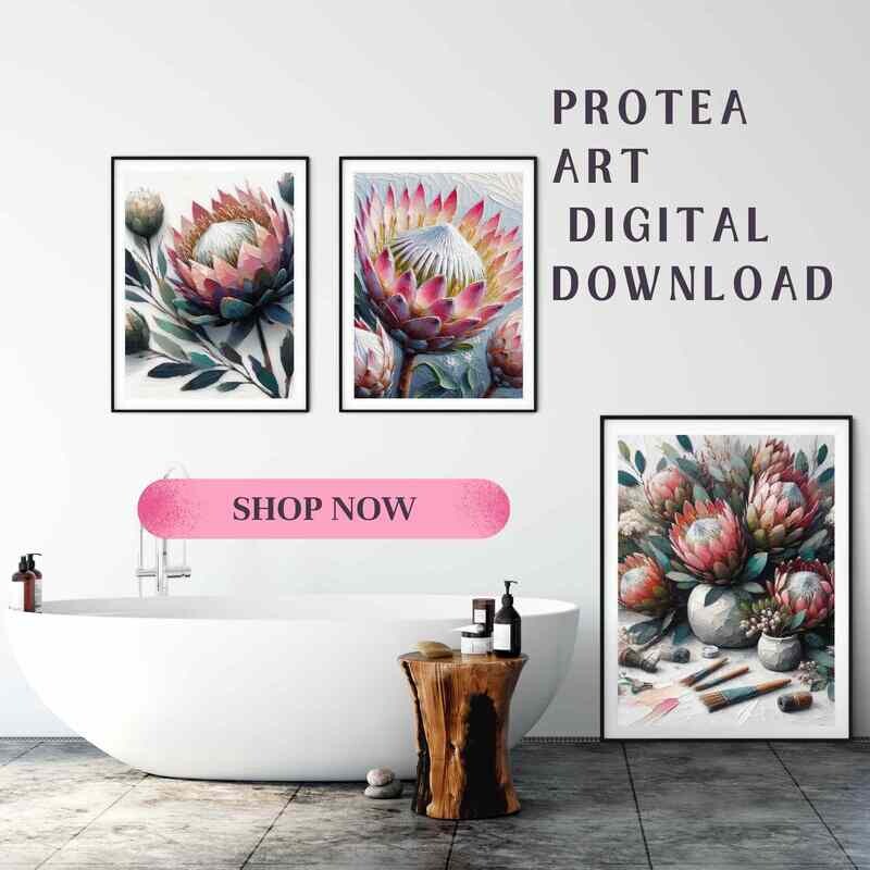 Protea Print, Wall Art, Protea Wall Art, Flower Print, Flower Wall Art, Floral Wall Art, Digital Prints, Protea Art, Wall Decor, Home Decor