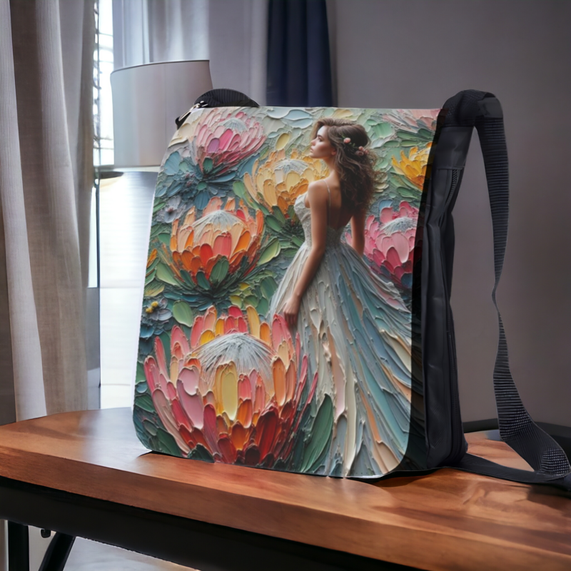 Protea painting shoulder bag