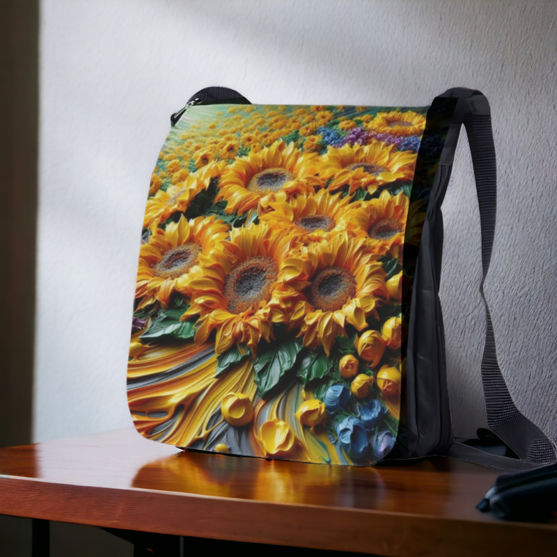 Sunflower painting shoulder bag
