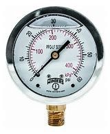Super-Pro 2" Steel Pressure Gauge 0.25" 0-60 PSI Bottom Mount