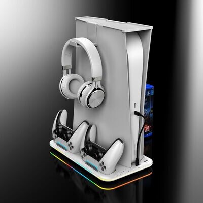 Charging Base Headset Game Disc Storage Bracket Game Accessories PS5 Charging Base With RGB Light Game Handle
