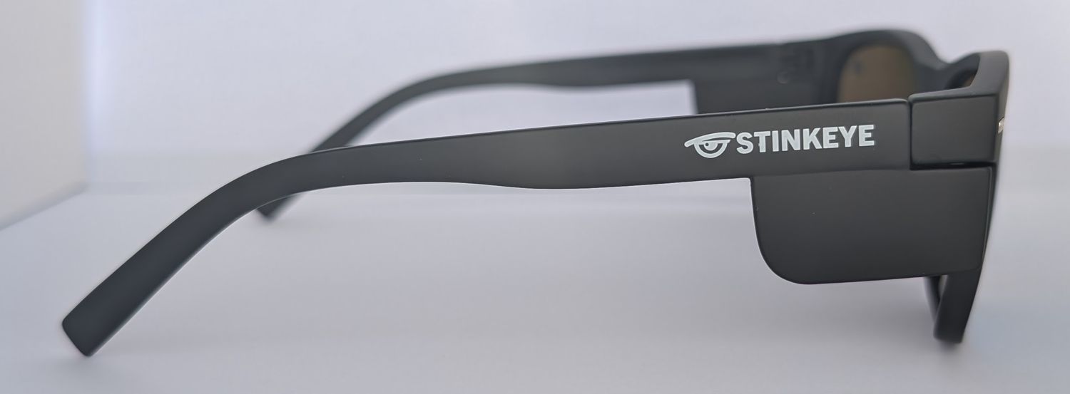 Safety Glasses -  The Model "T" Matte Black Frame with Blue Revo Polarised  Lens