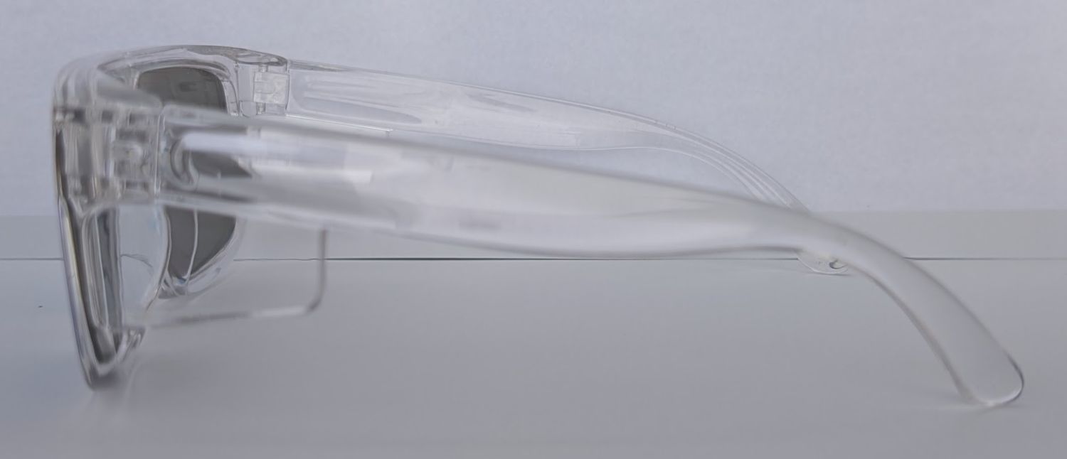 Coming Soon - The Model "Y" Clear Frame with Blue Revo Polarised Lens