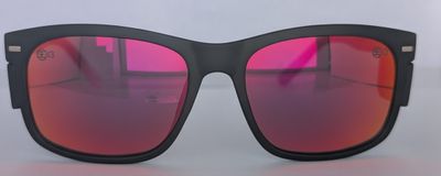 Safety Glasses - The Model "T" Matte Black Frame with Red Revo Polarised Lens