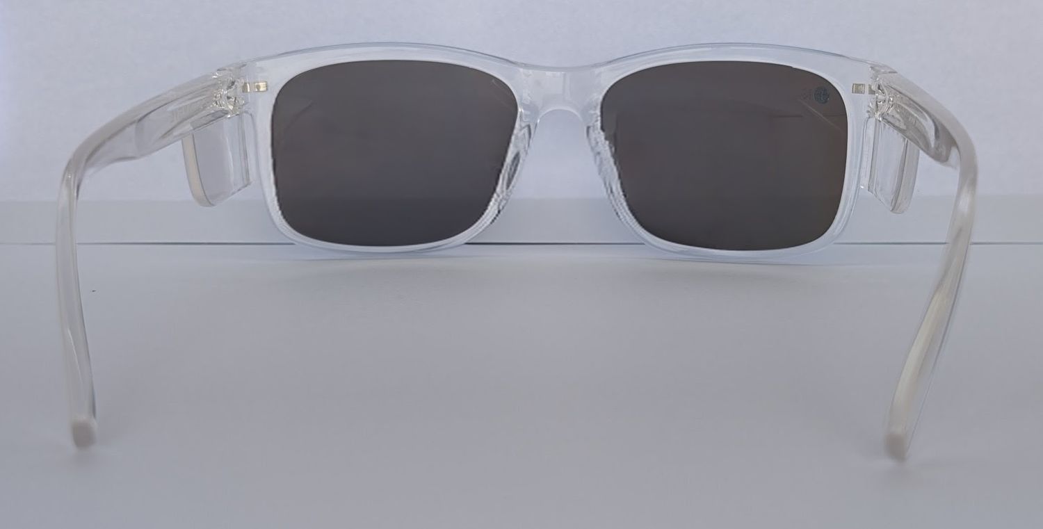Safety Glasses - The Model "T" Clear Frame with Red Revo Polarised  Lens