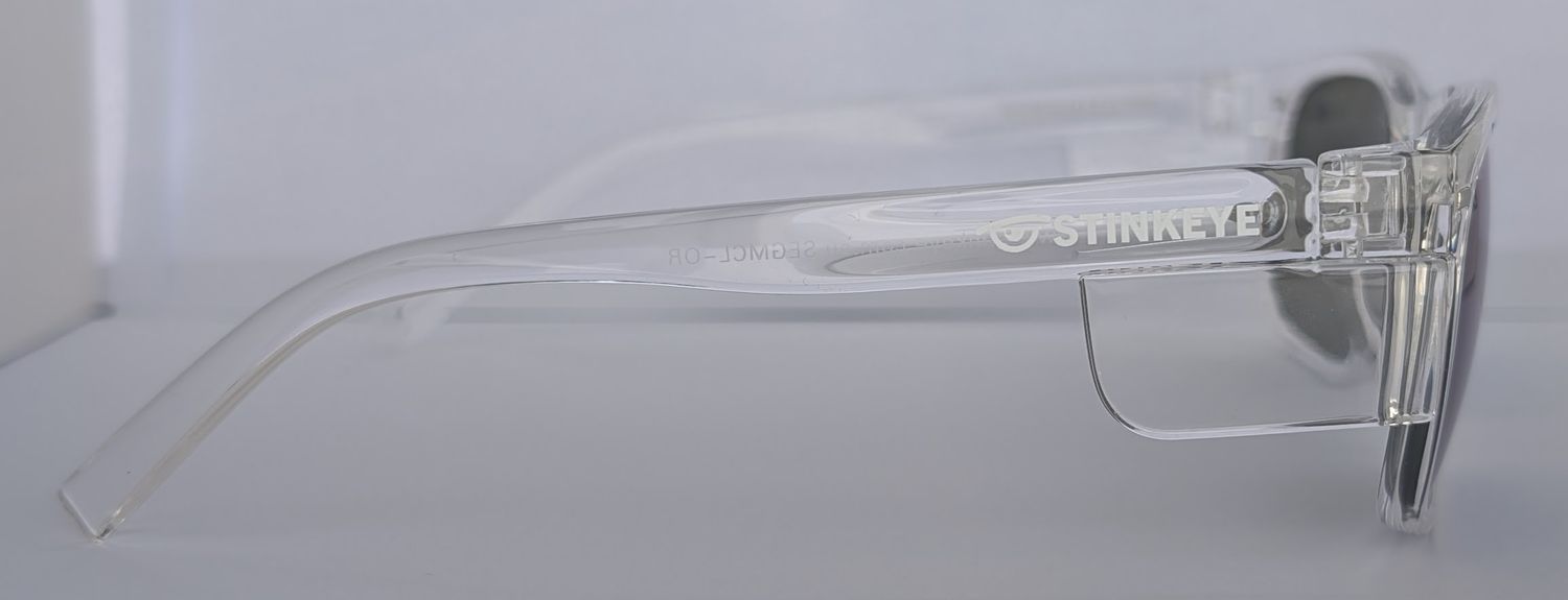 Safety Glasses - The Model "T" Clear Frame with Red Revo Polarised  Lens