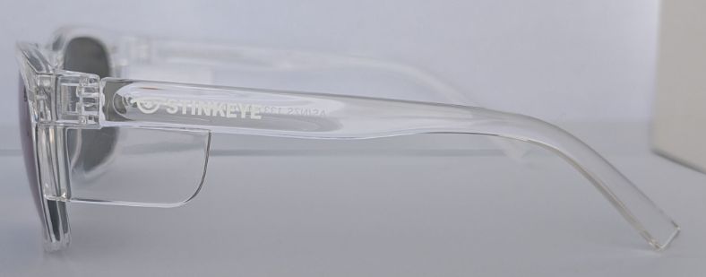 Safety Glasses - The Model "T" Clear Frame with Green Revo Polarised Lens