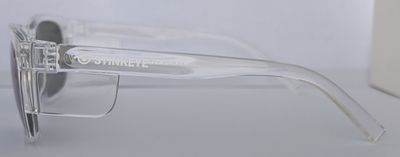 Safety Glasses - The Model "T" Clear Frame with Green Revo Polarised Lens