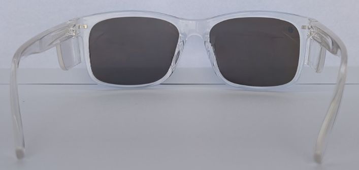 Safety Glasses - The Model "T" Clear Frame with Green Revo Polarised Lens