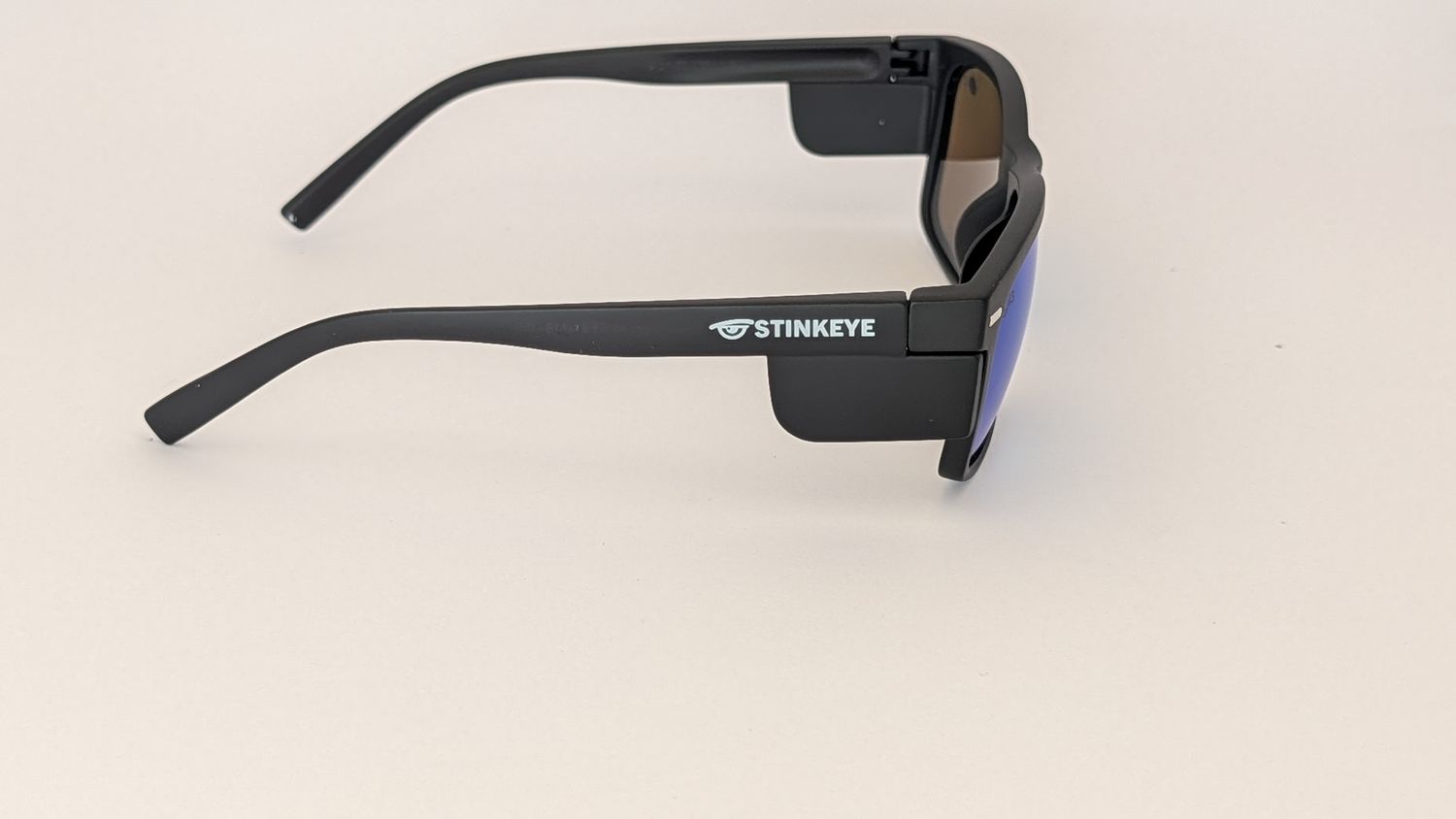 Safety Glasses -  The Model "T" Matte Black Frame with Blue Revo Polarised  Lens