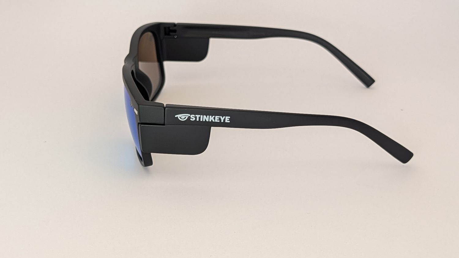 Safety Glasses -  The Model "T" Matte Black Frame with Blue Revo Polarised  Lens