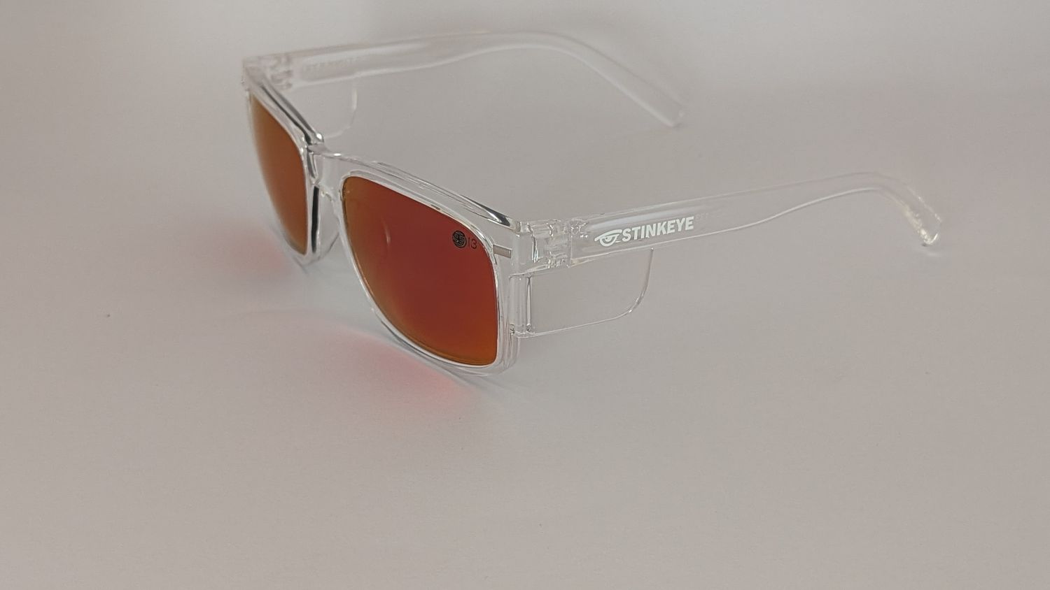 Safety Glasses - The Model "T" Clear Frame with Red Revo Polarised  Lens
