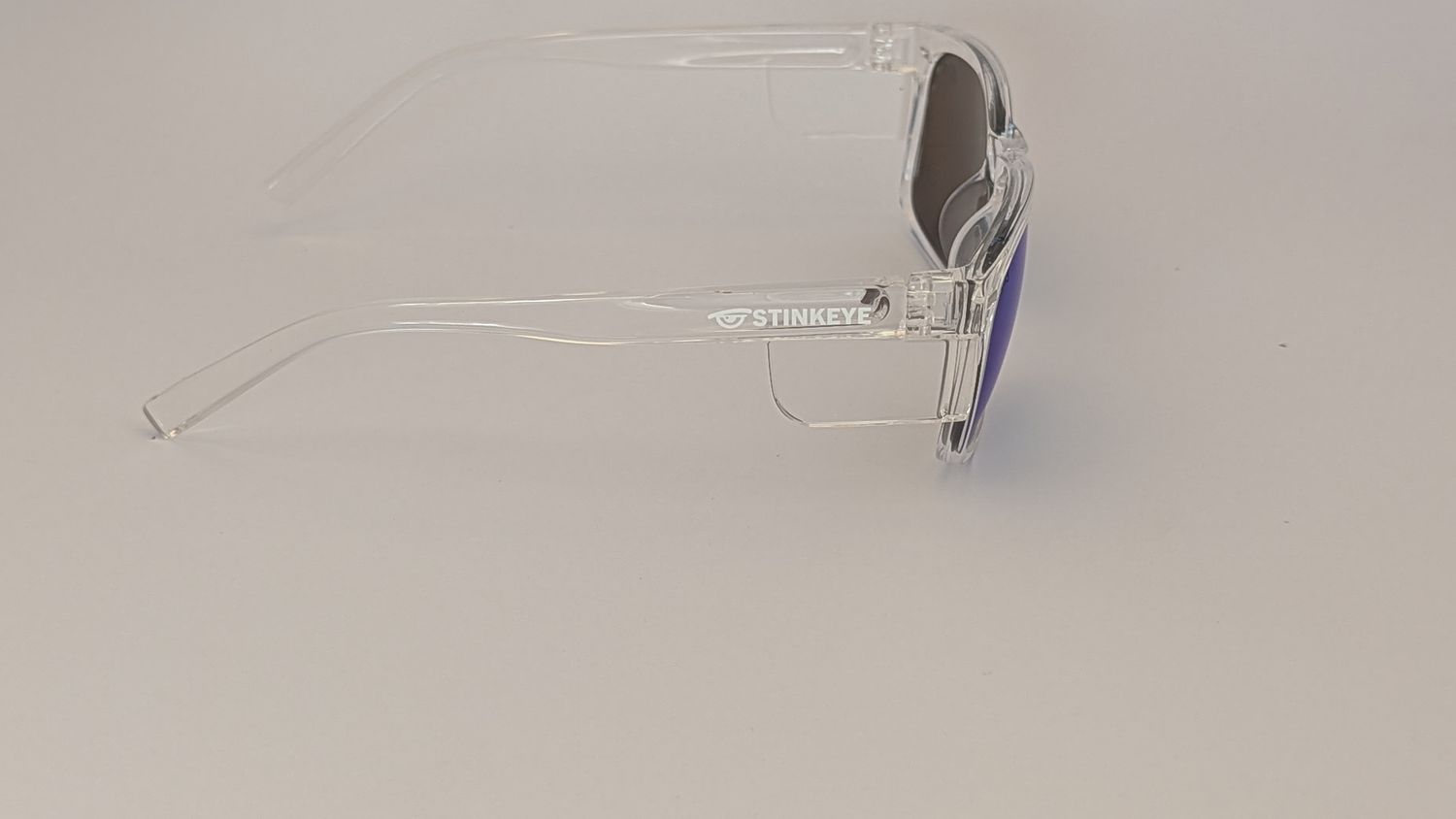 Safety Glasses -  The Model "T" Clear Frame with Blue Revo Polarised Lens