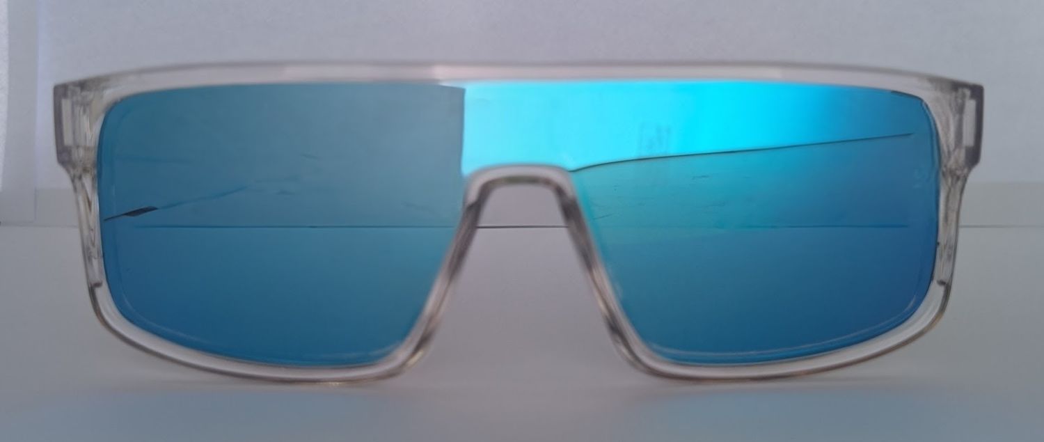 COMING SOON - The Model "Y" Clear Frame with Blue Revo Polarised Lens