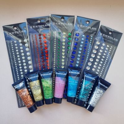 Gel pailleté, Paillettes, Strass