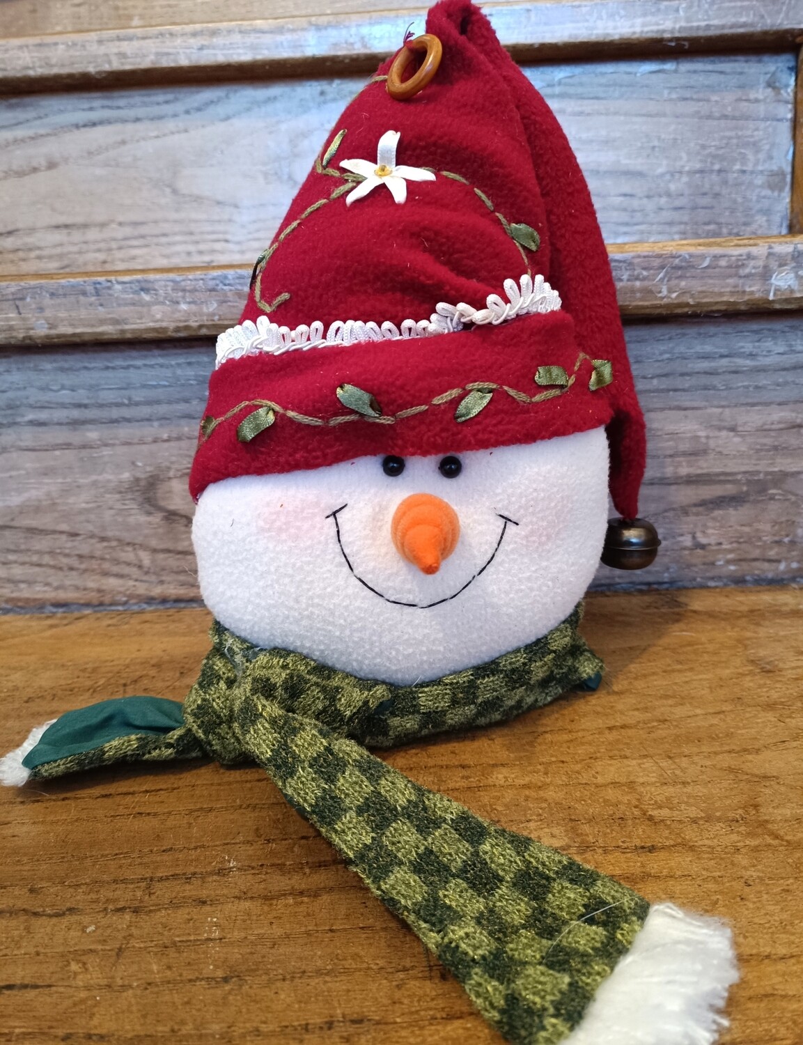 TETE DE BONHOMME DE NEIGE EN PELUCHE