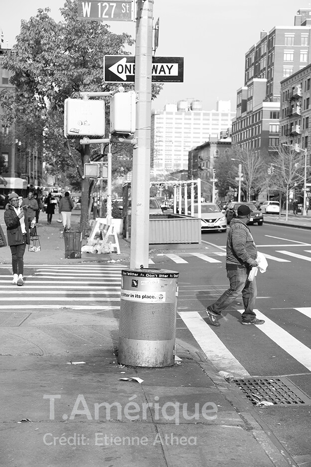 PHOTO HARLEM STREET (NEW YORK), HARLEM STREET: TIRAGE 30X40 SUR PAPIER MAT STYLE AFFICHE