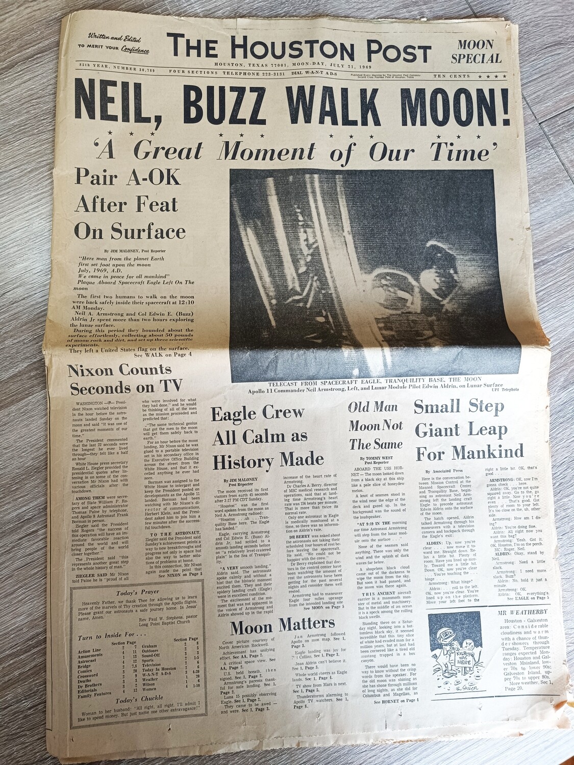 THE HOUSTON POST 21/07/1969
