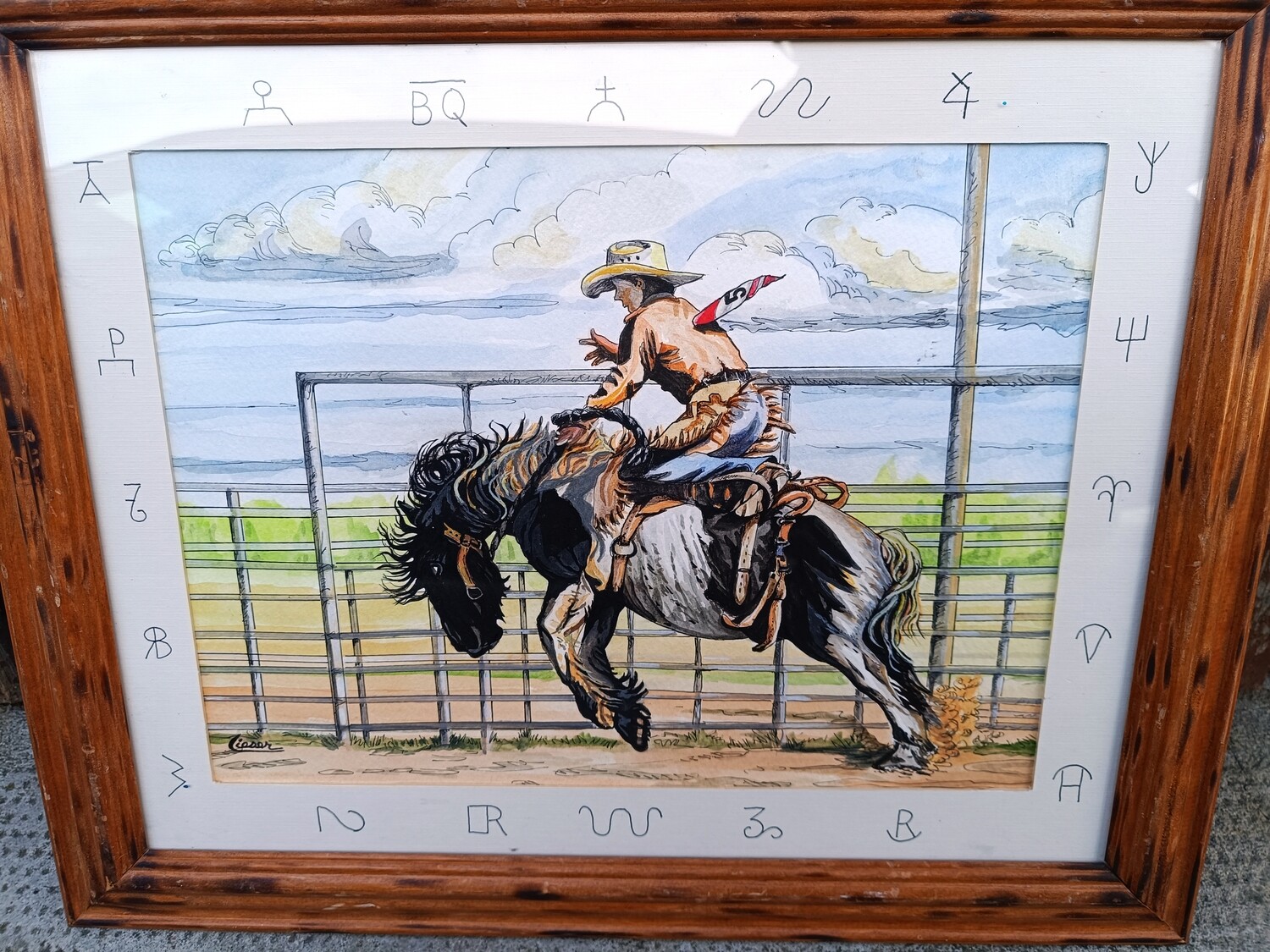 TABLEAU D&#39;UN COWBOY L&#39;Énergie Indomptée : Chef-d&#39;Œuvre de Kathryne Brayton Lieser&quot;