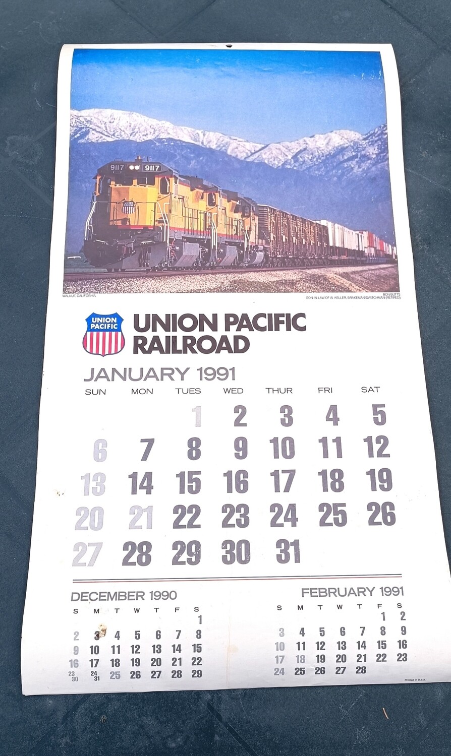 CALENDRIER UNION PACIFIC RAILROAD1991