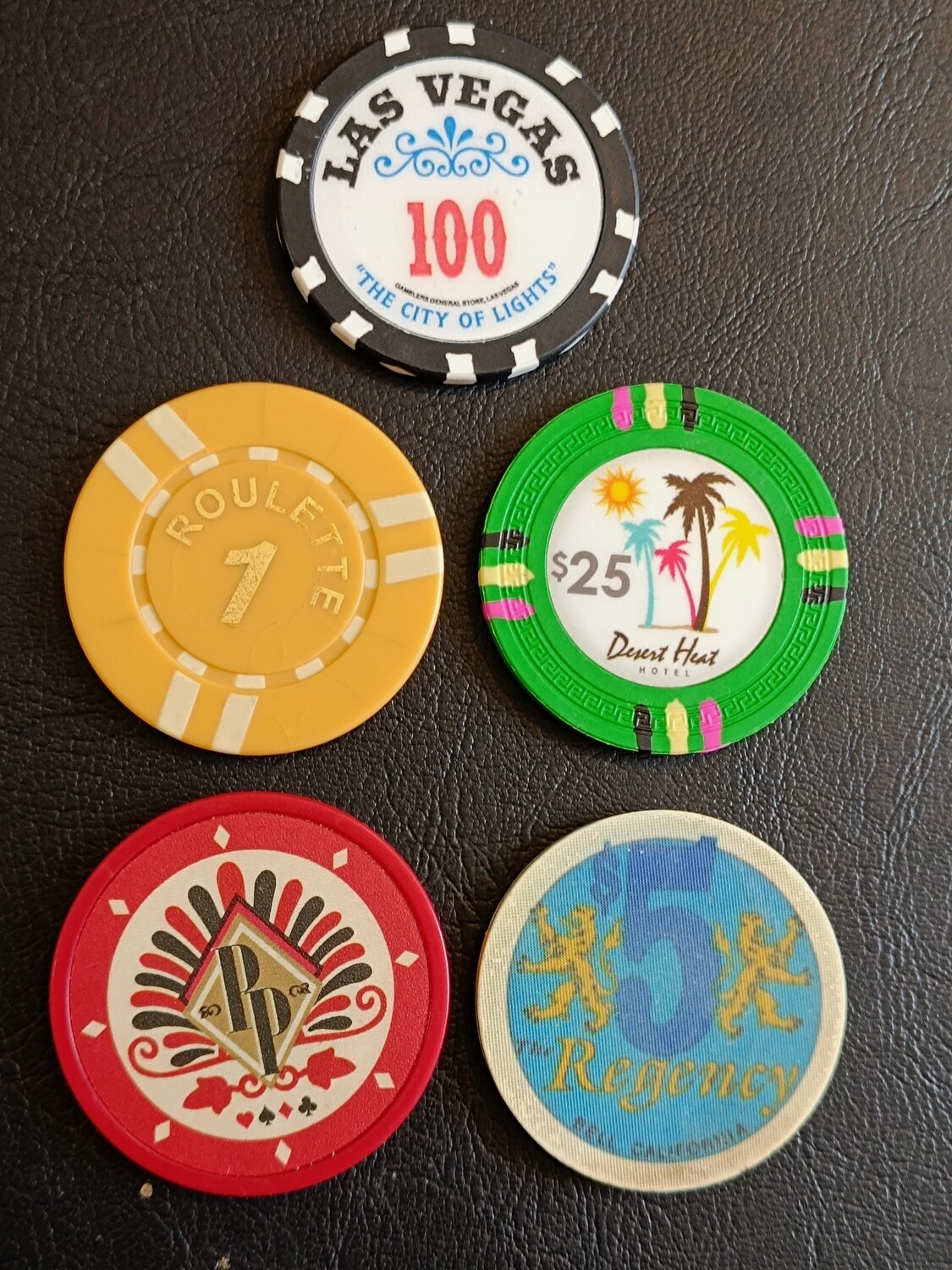 LOT DE 5 JETONS DE LAS VEGAS (3)