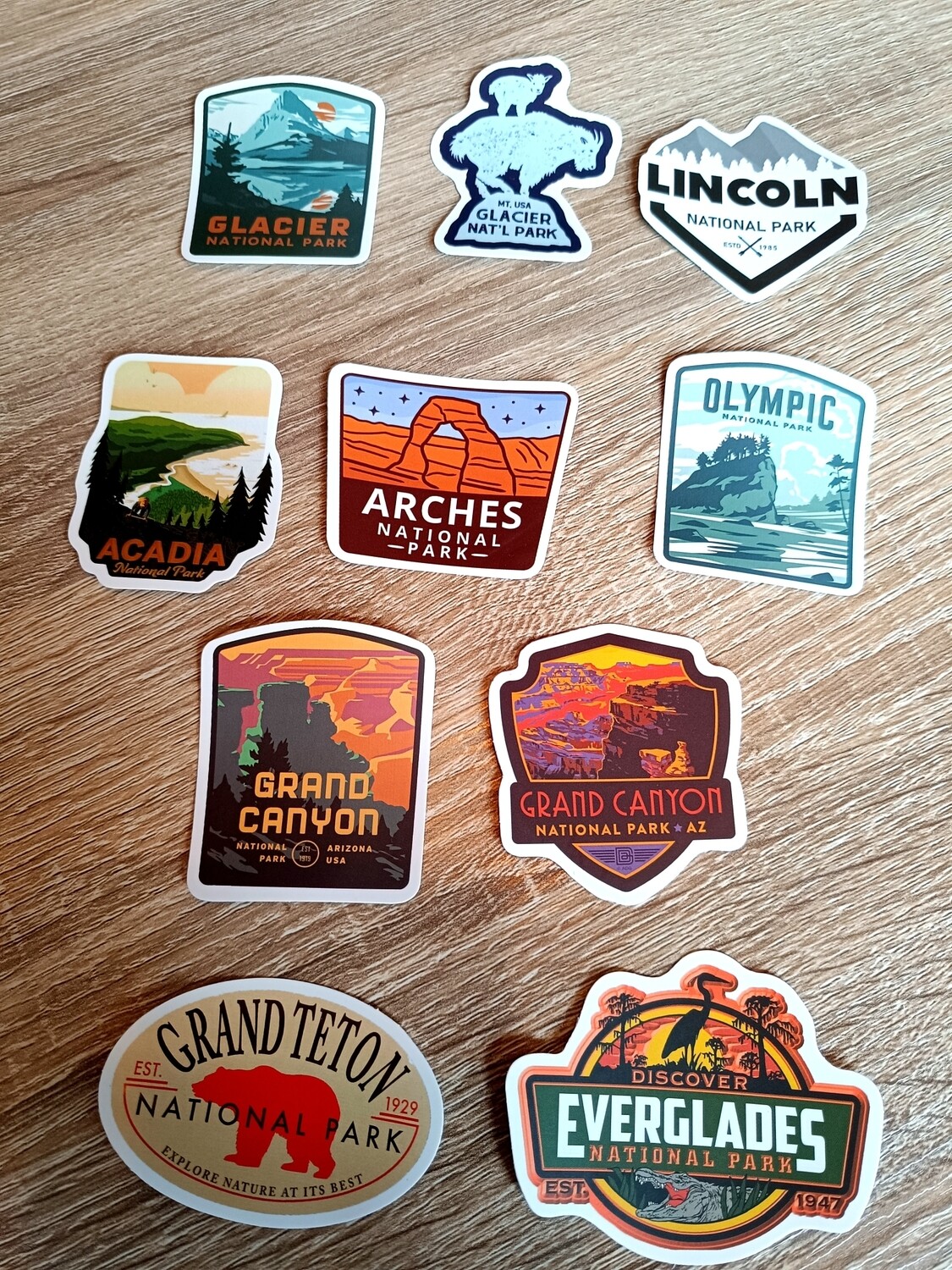 LOT DE 10 STICKERS DES PARCS NATIONAUX