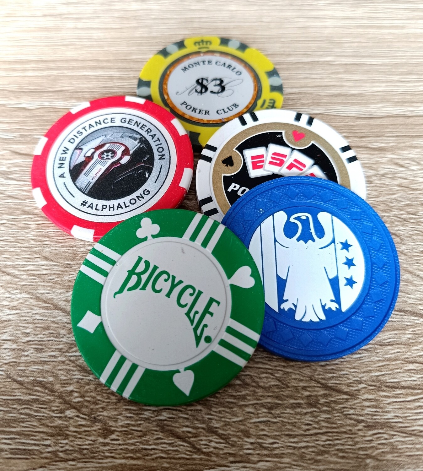 LOT DE 5 JETONS LAS VEGAS (D)