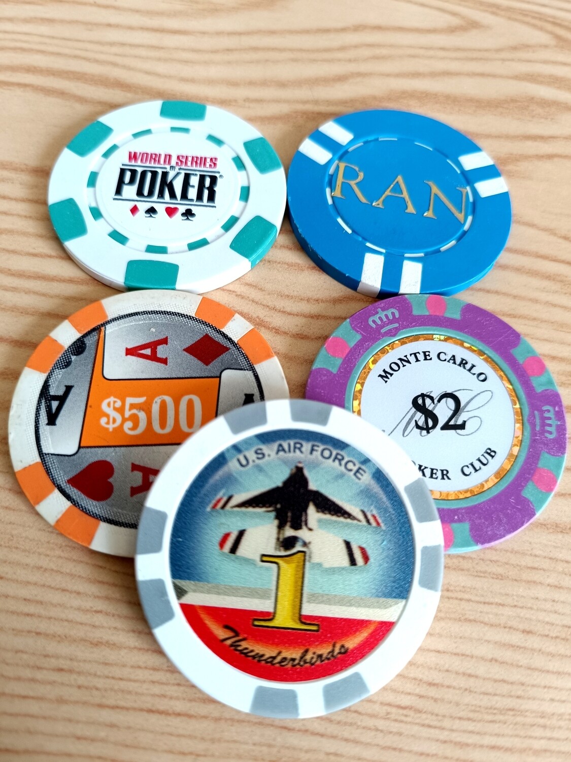 LOT DE 5 JETONS DE LAS VEGAS (L)