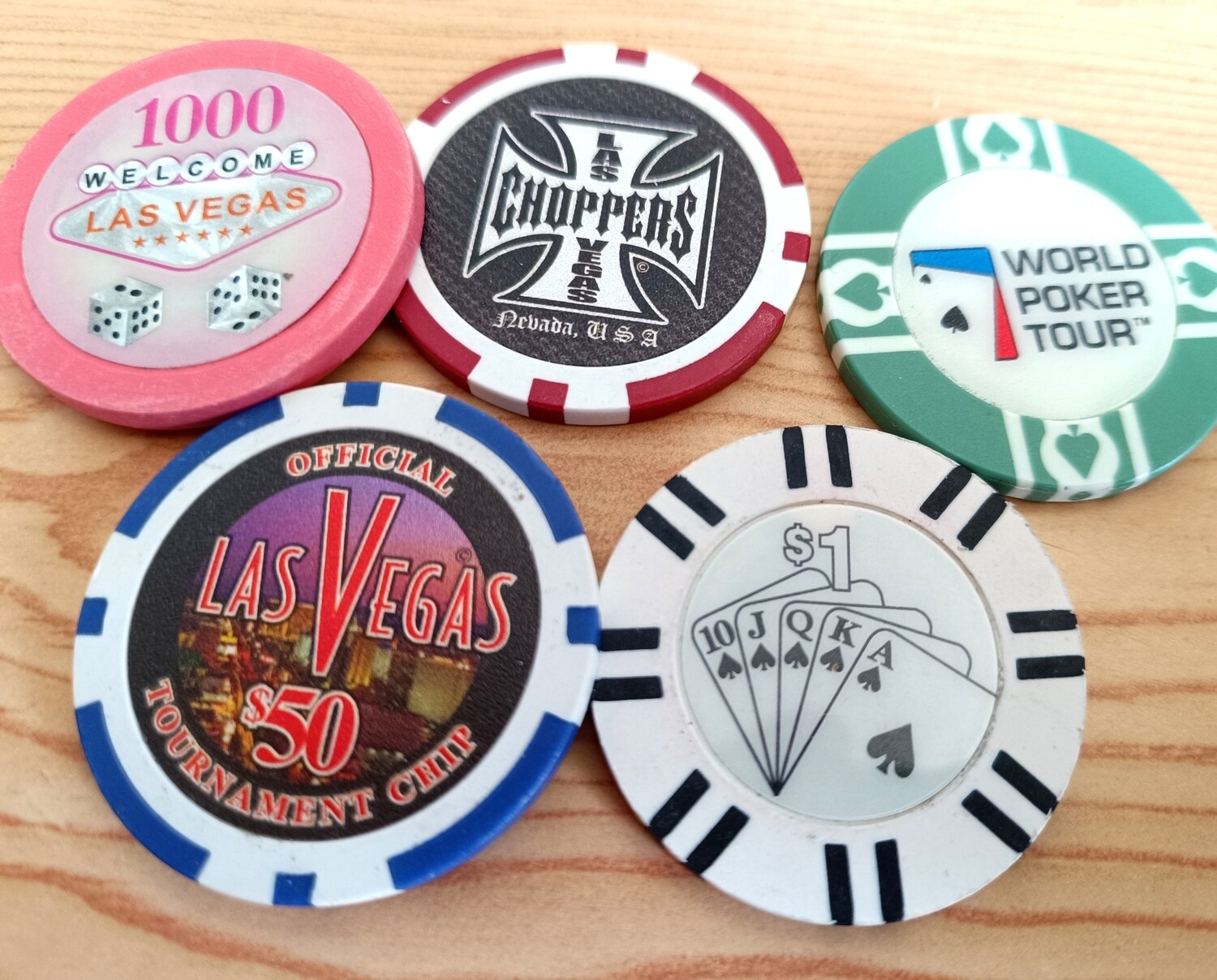 LOT DE 5 JETONS DE LAS VEGAS (R)