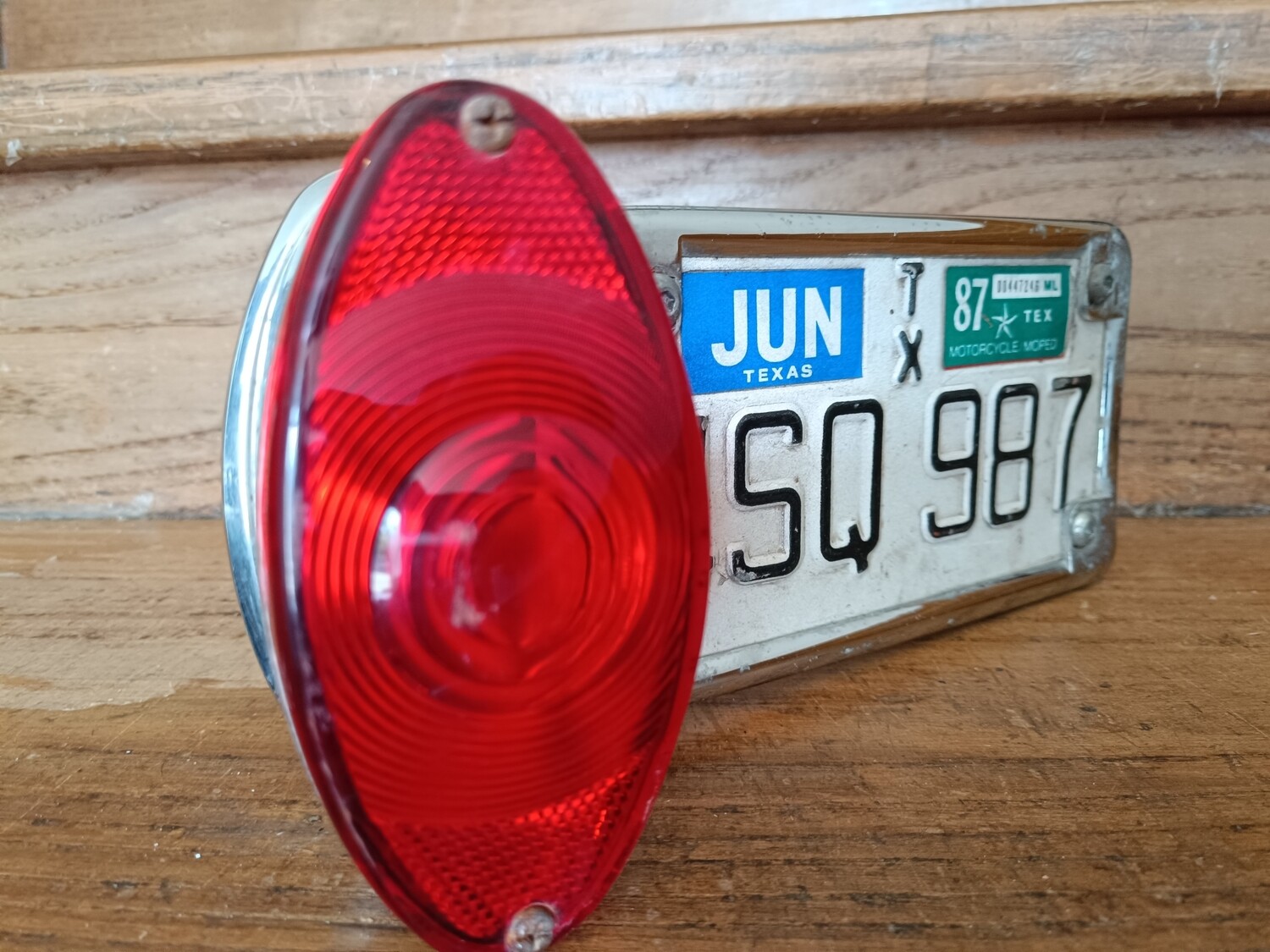 VRAIE PHARE DE MOTO AVEC SA PLAQUE INTÉGRÉE. RARE 🤩🇺🇸