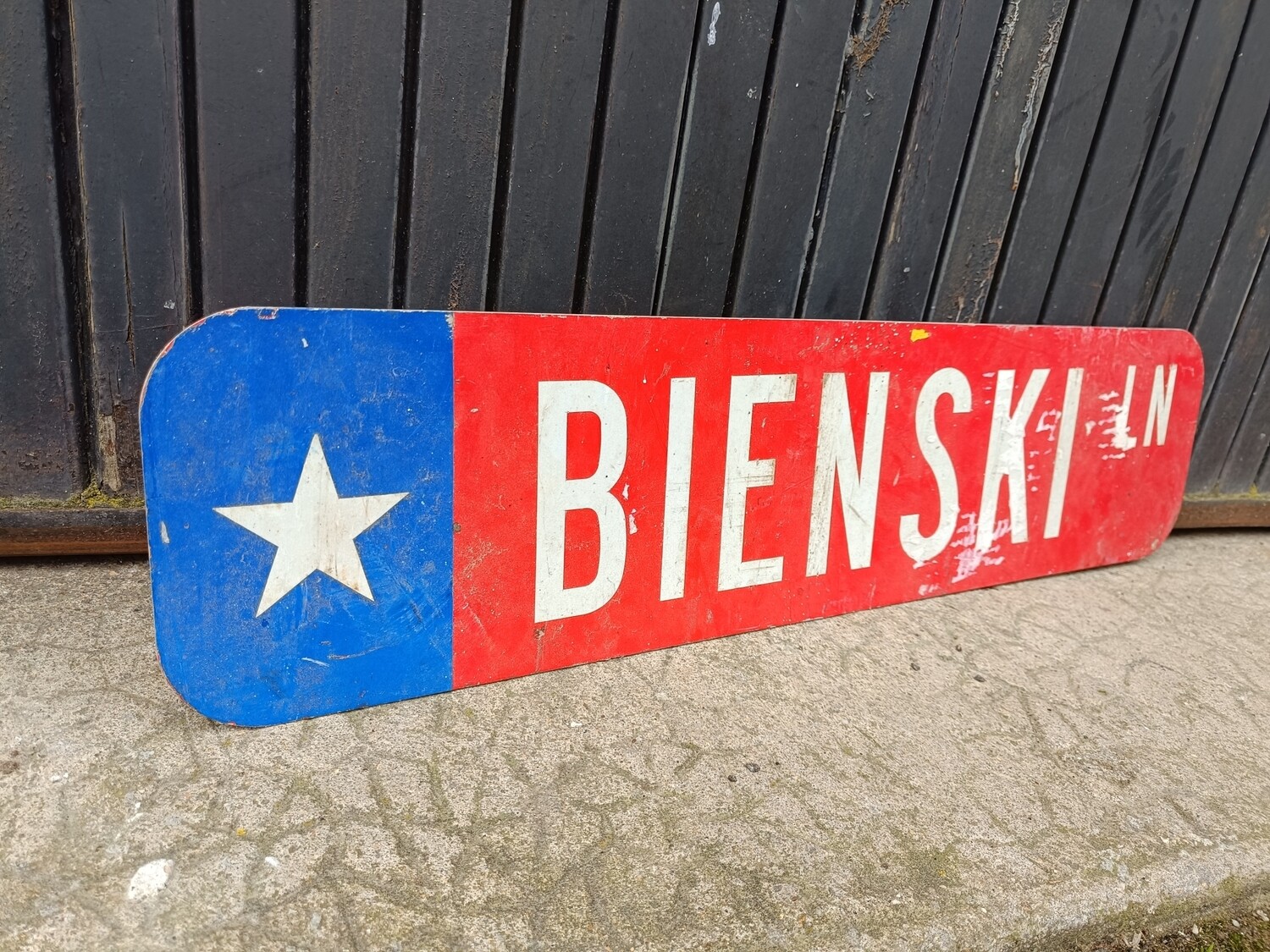 PLAQUE DE RUE TEXANE AUTHENTIQUE BIENSKI LN