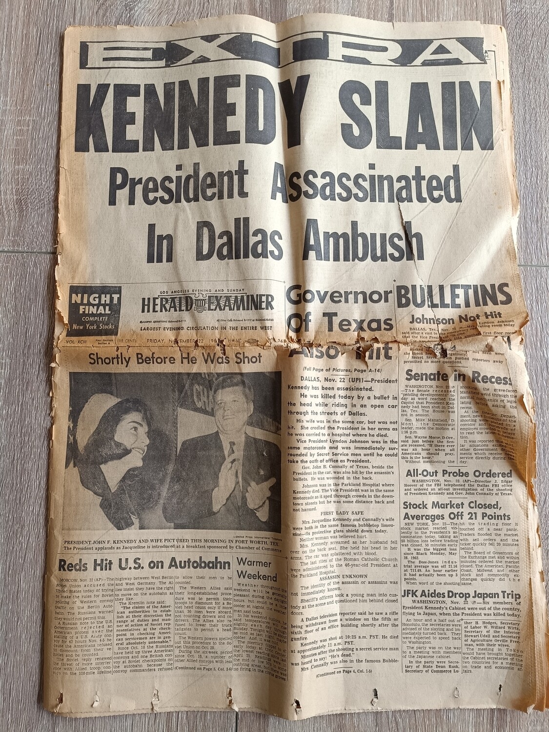 JOURNAL D&#39;ÉPOQUE DE L&#39;ASSASSINAT DE KENNEDY
