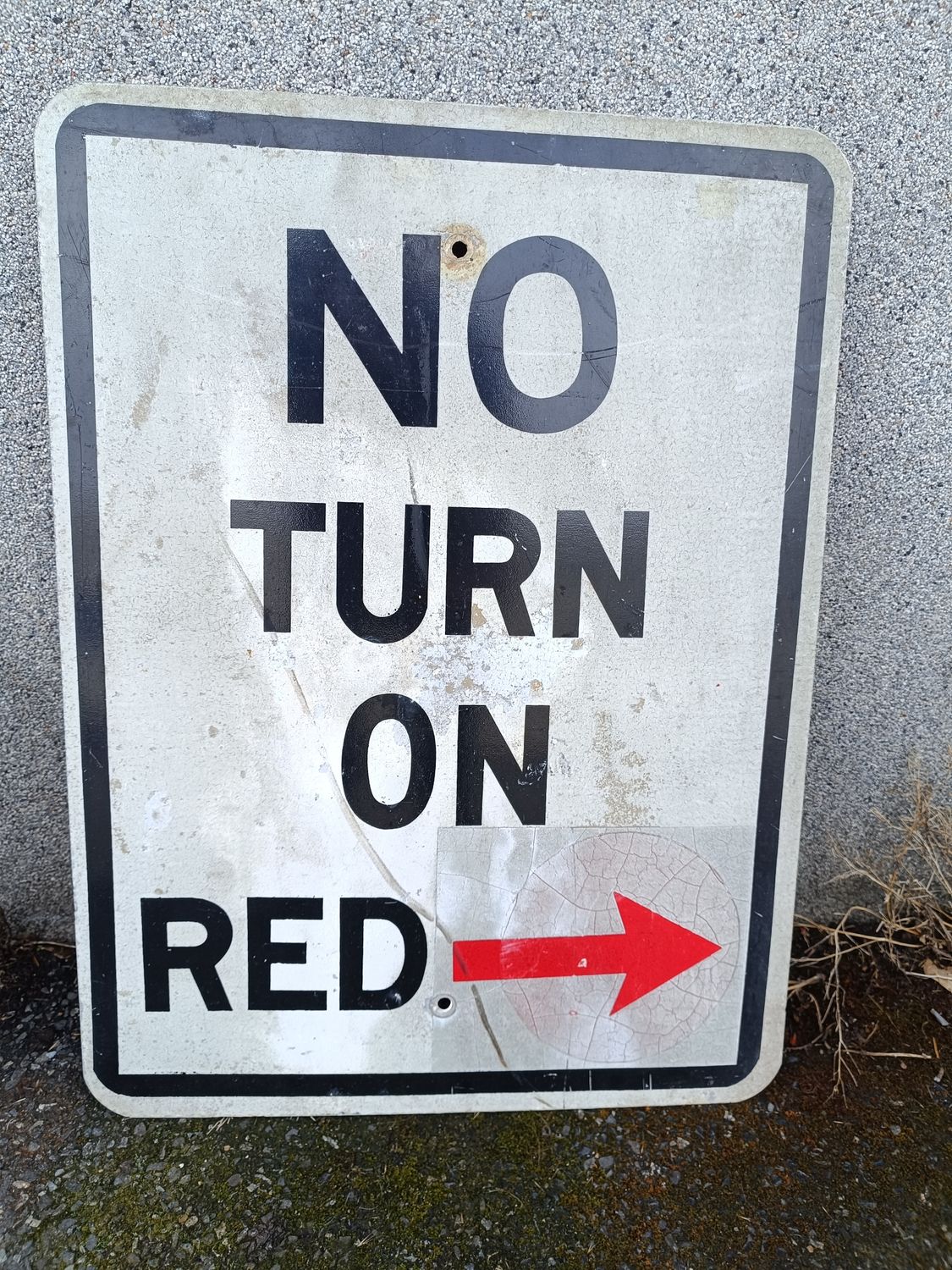 PANNEAU NO TURN ON RED AUTHENTIQUE