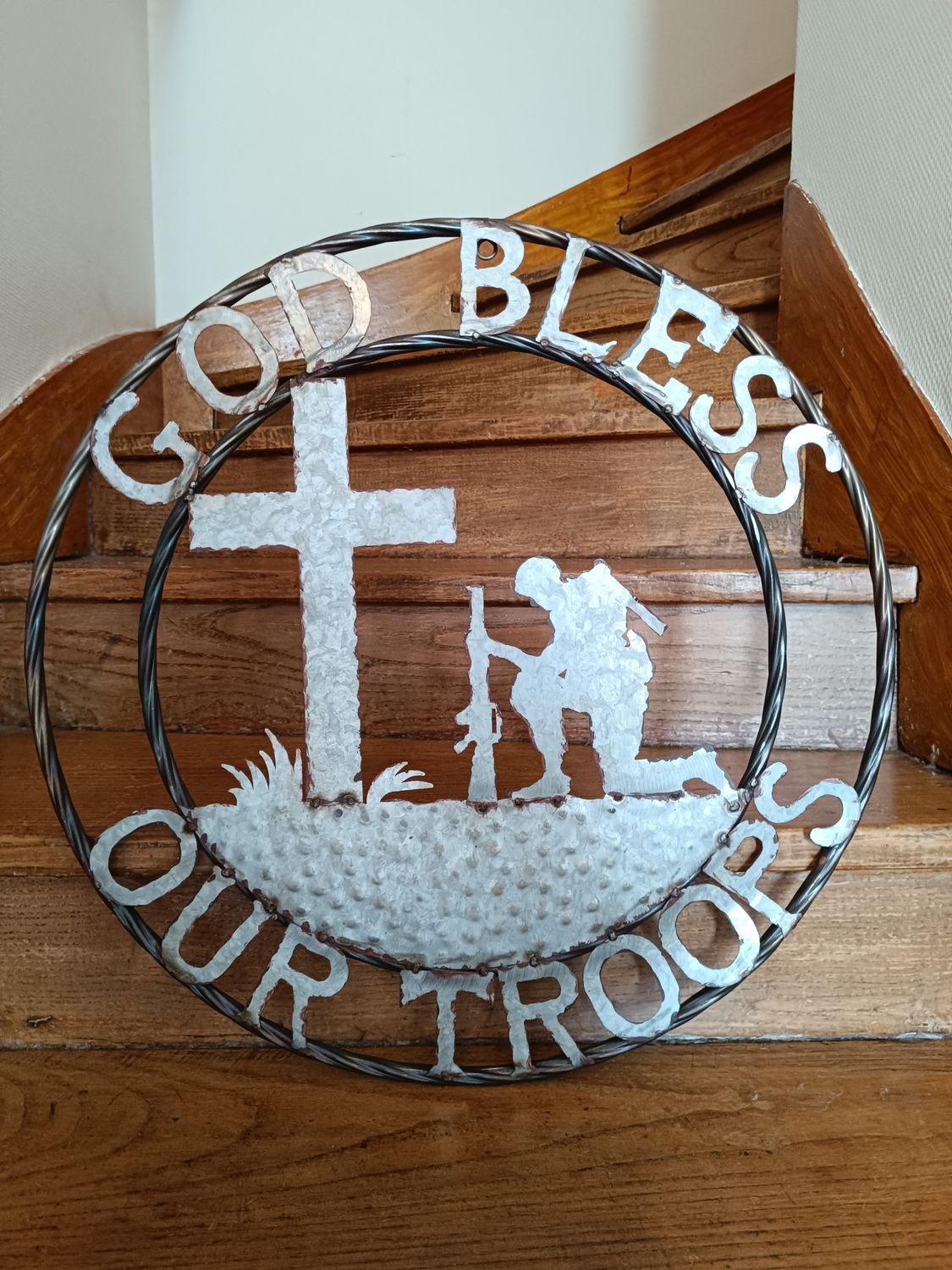 PLAQUE MURALE GOD BLESS OUR TROOPS