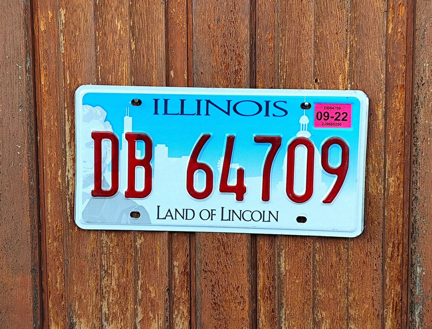 PLAQUE D&#39;IMMATRICULATION DE L&#39;ILLINOIS 