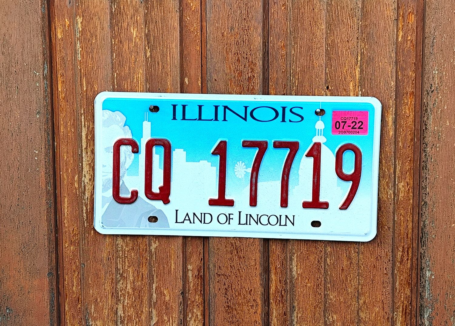PLAQUE D&#39;IMMATRICULATION DE L&#39;ILLINOIS 